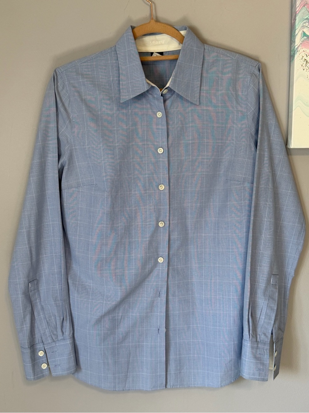 J. Crew Kathryn Slim Fit Windowpane Check Button Down Shirt M